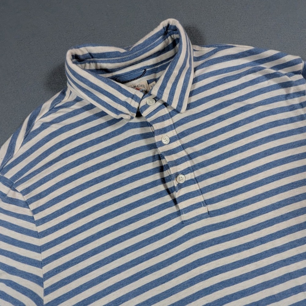 Faherty Polo Shirt Mens Medium Striped Pima Cotton Modal Stretch